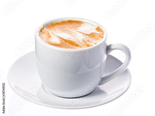 Delicious cup of cappuccino or macchiato