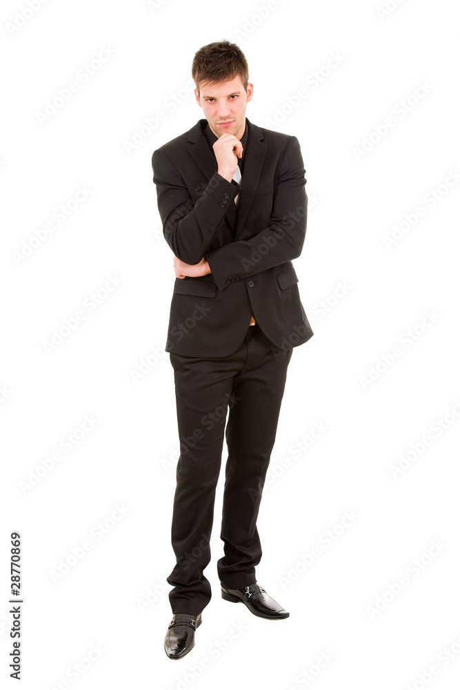 Young business man full body standing against white background Young business man full body standing against white background