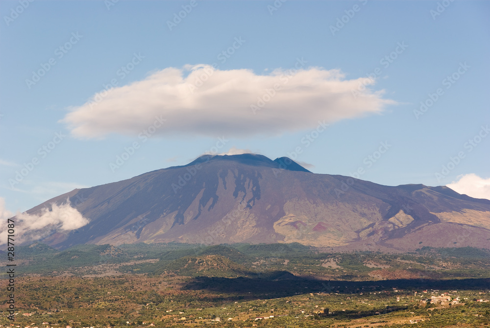 Large Cloud On Volcano Etna