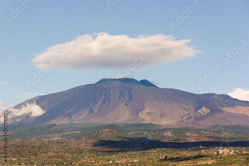 Large Cloud On Volcano Etna