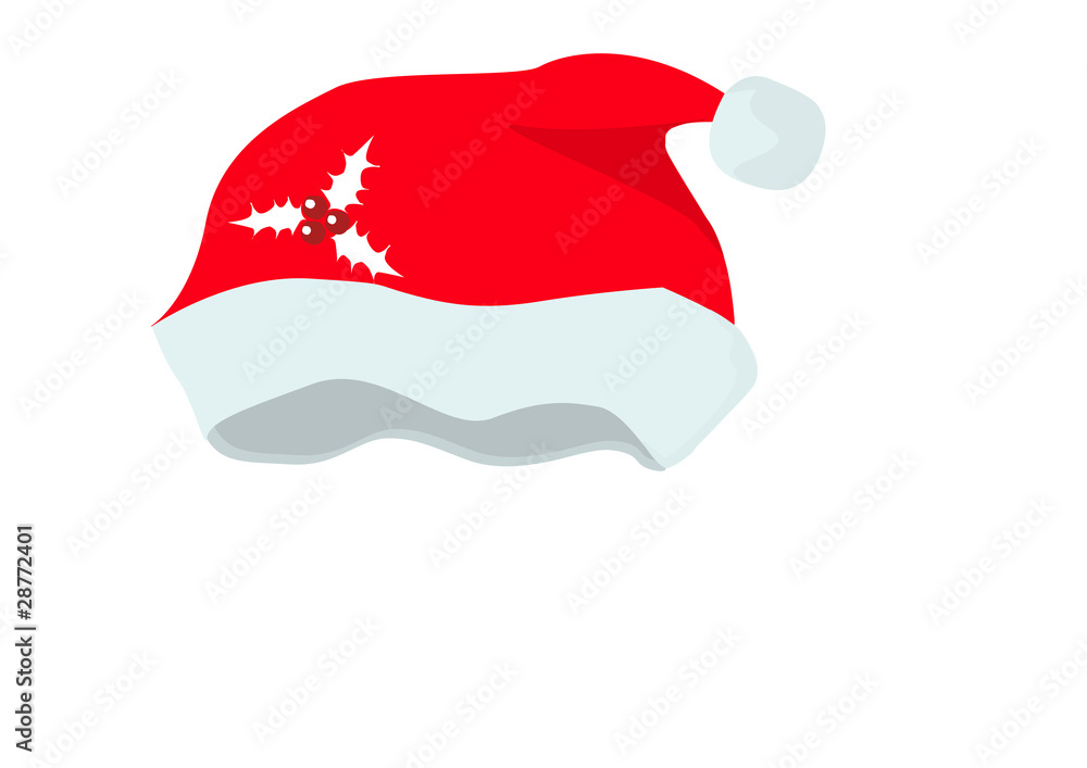 Hat Santa Claus, Isolated On White Background Hat Santa Claus, Isolated On White Background