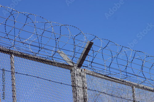 Barbed wire fence