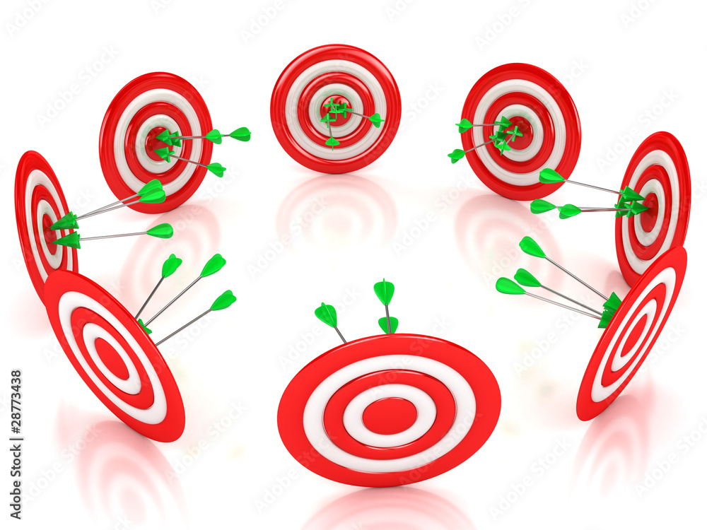 3d target with arrows over white background 3d target with arrows over white background