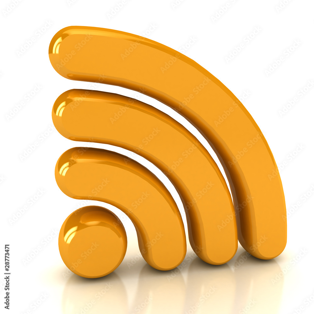 Wireless network sign over white Wireless network sign over white