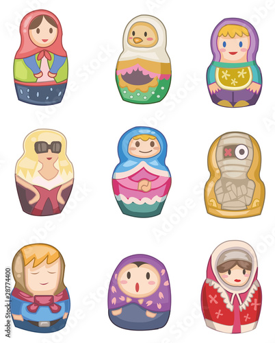 cartoon Russian dolls icon