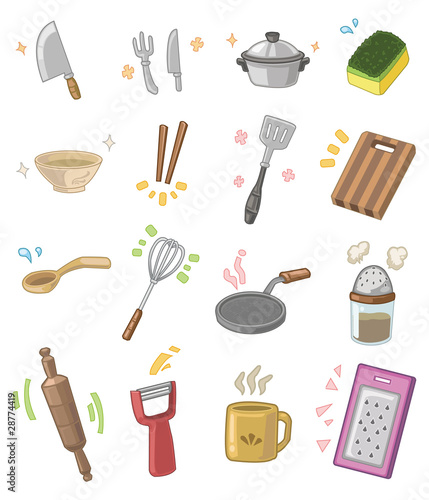 cartoon kitchen utensils