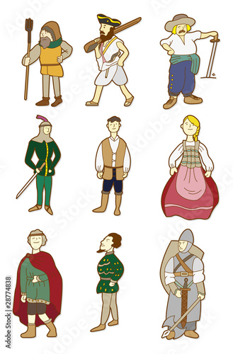 cartoon Middle Ages people