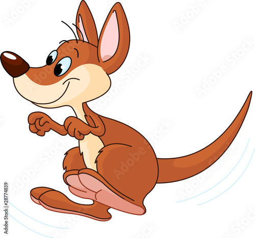 Cute Australian Kangaroo jumping