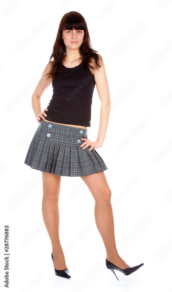 girl in short skirt