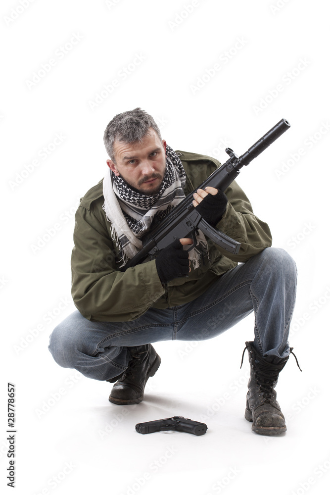 Terrorist with gun Terrorist with gun