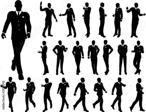 Set of high quality silhouettes of  the businessmen photo