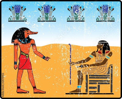 Old egyptian hieroglyphics. Grunge
