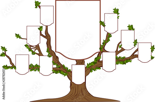 Family branchy tree with empty emblems