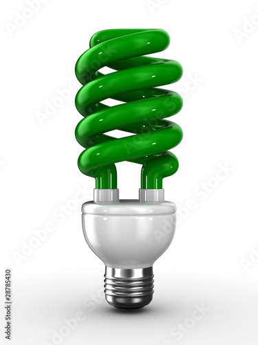 energy saving bulb on white...