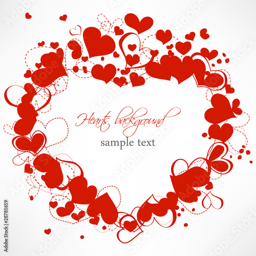 Hearts romantic frame