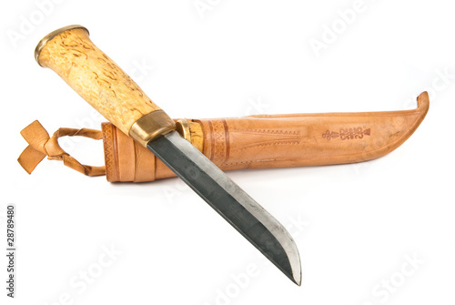 Fotografie Knife and sheath over white