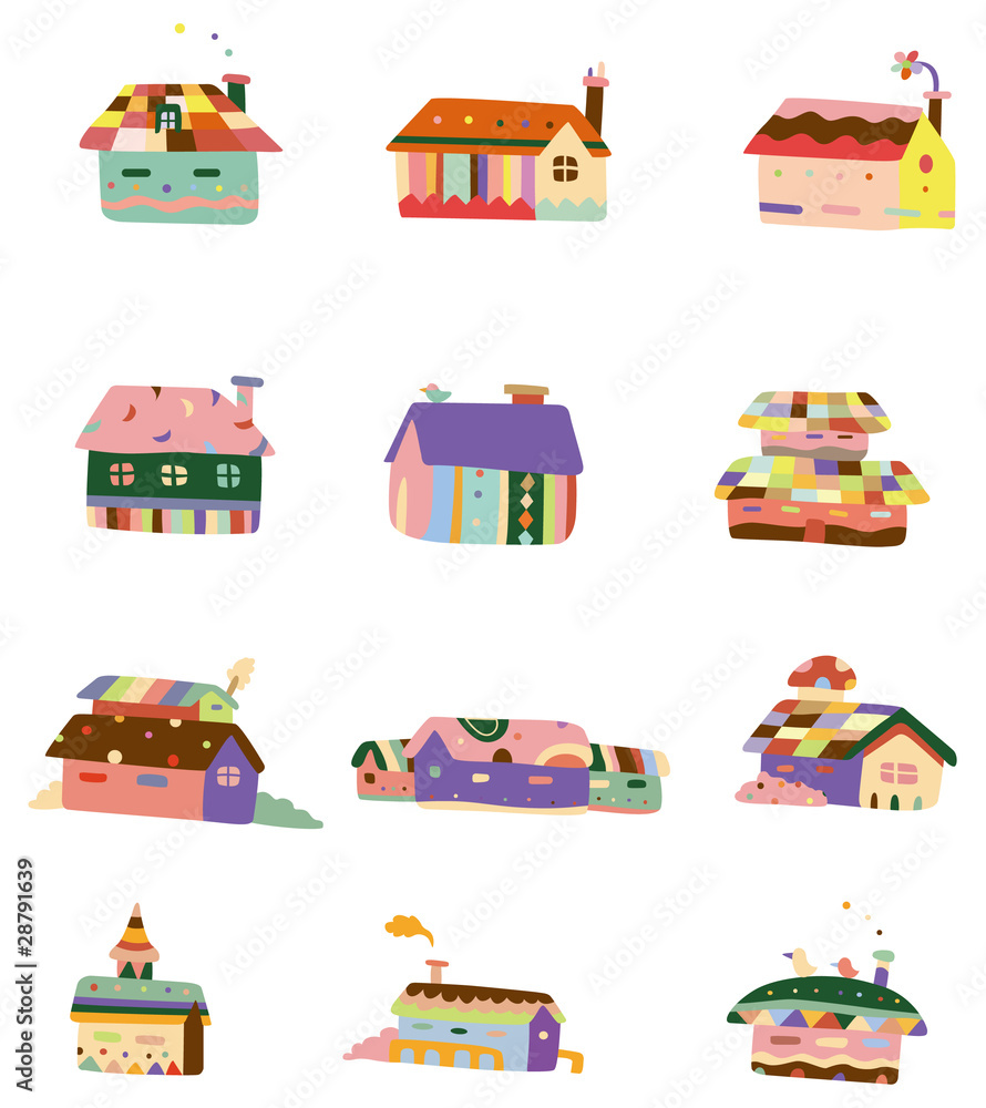 cartoon color house icon cartoon color house icon