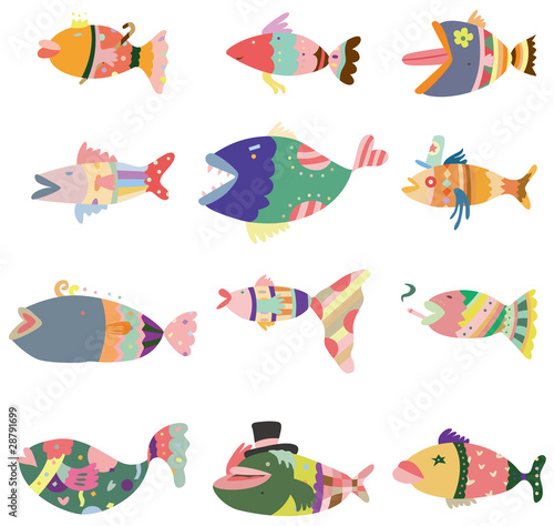 cartoon pattern fish icon