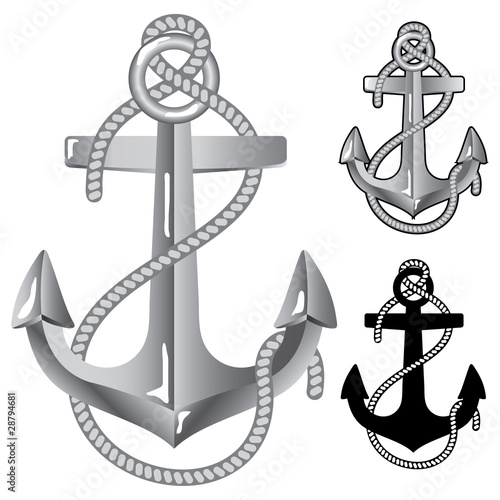 Silver anchor.