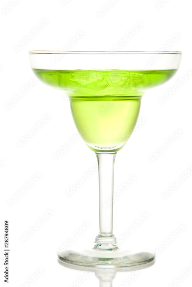 Lime and green apple margarita cocktail