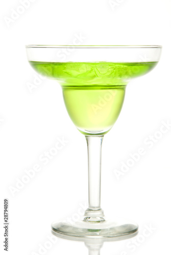 Lime and green apple margarita cocktail