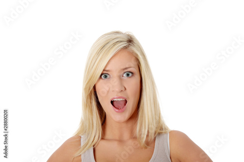 Shocked woman portrait