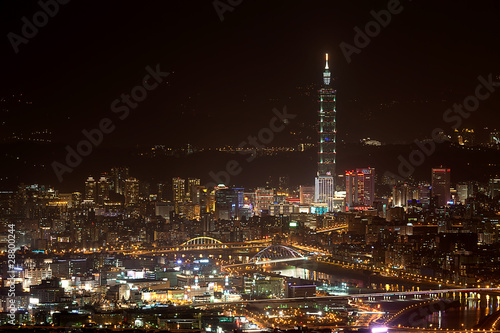 Night scenes of the Taipei city, Taiwan