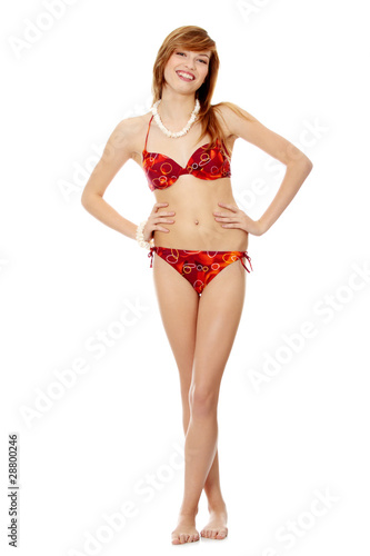 Young beautiful woman in bikini