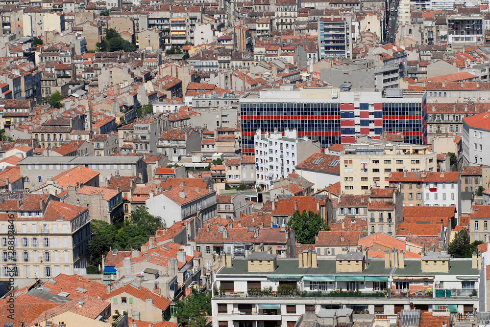 Vue aérienne de la ville de Marseille en France