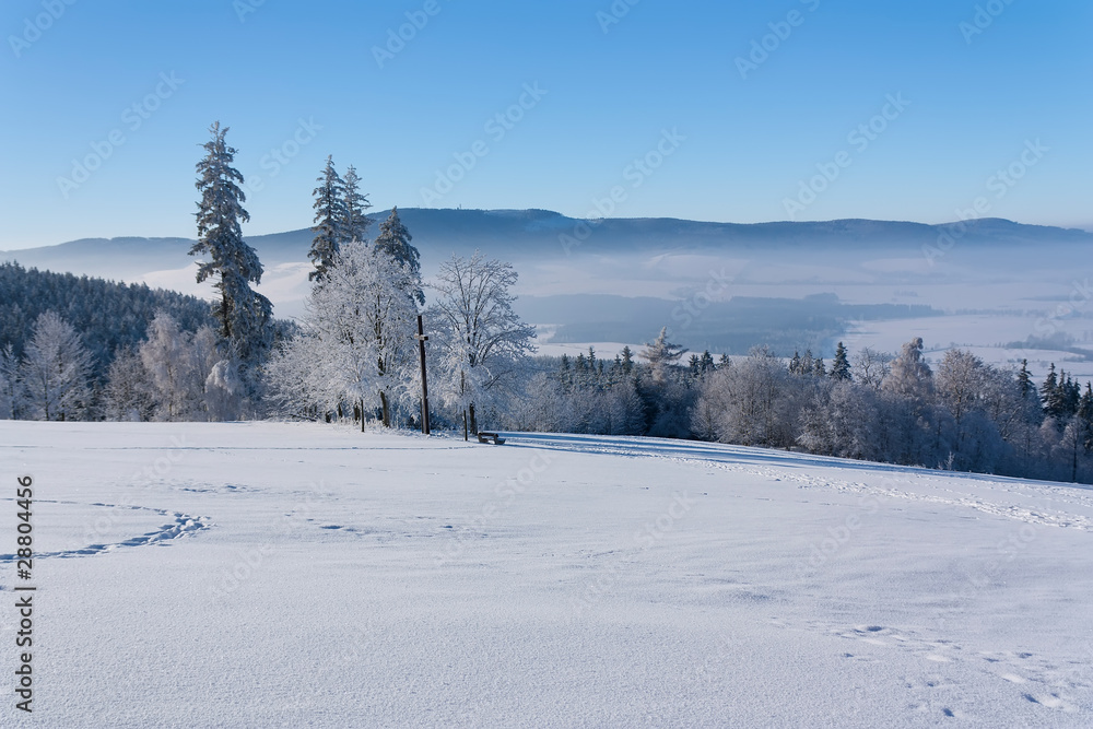 Mountains in winter (Orlicke hory, Czech Republic, Europe)
