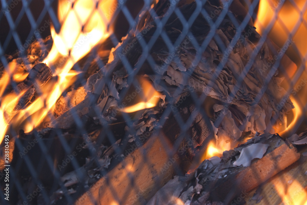 Fototapeta premium closeup view of a chimera burning