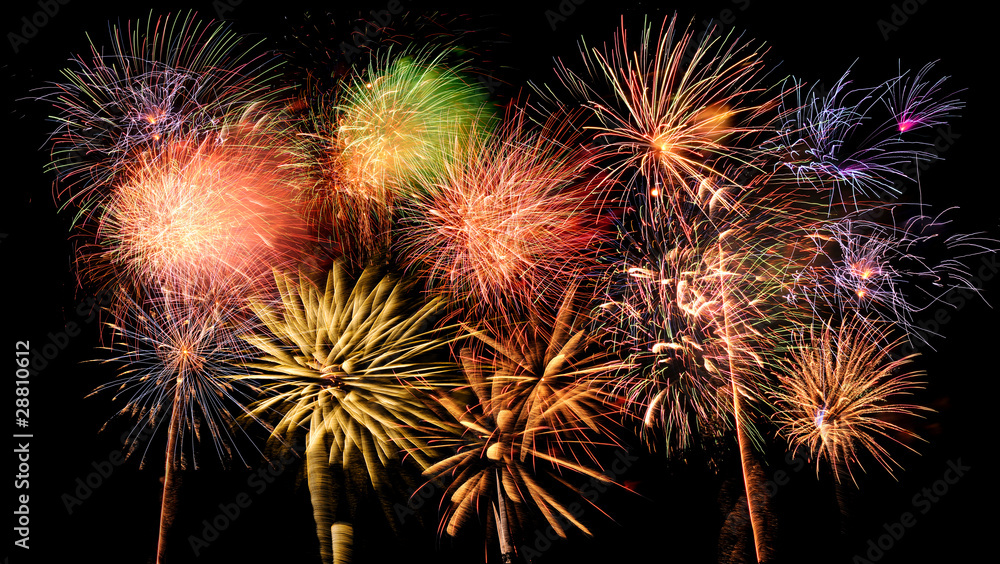 Fireworks of Different Colors and Shapes