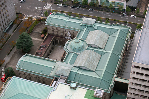 Bank of Japan from above in Tokyo - Yen - Yensymbol photo