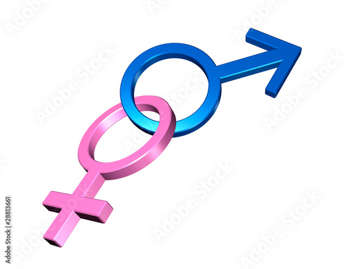 Interlinked Male and Female Symbols
