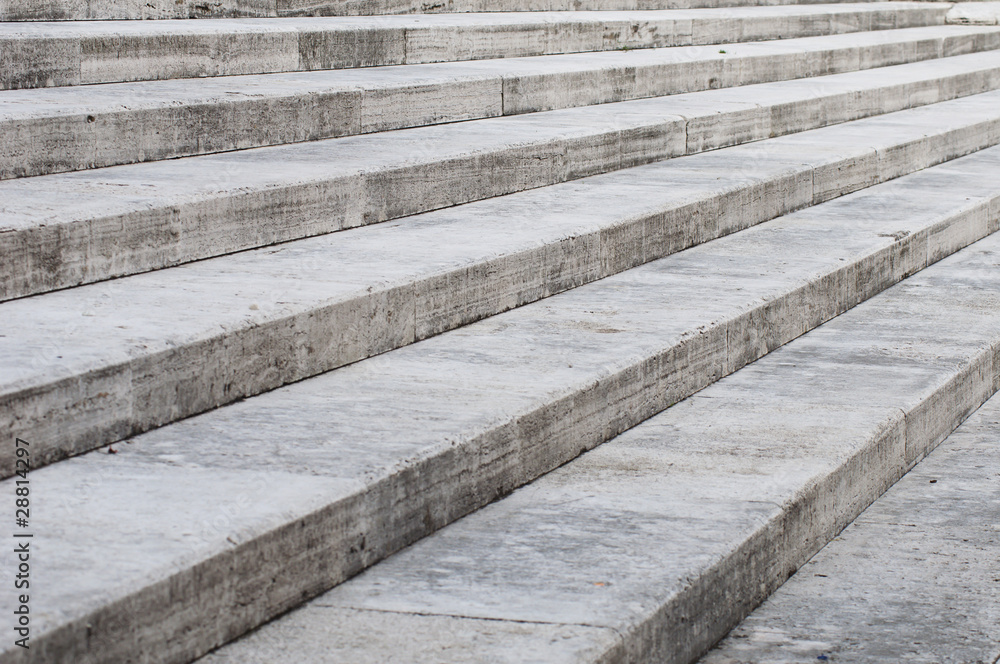 A flight of steps made of marble