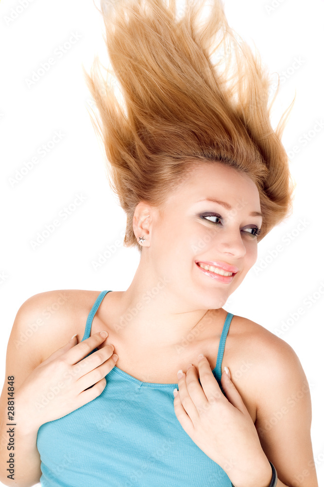Closeup portrait of happy blond girl Closeup portrait of happy blond girl