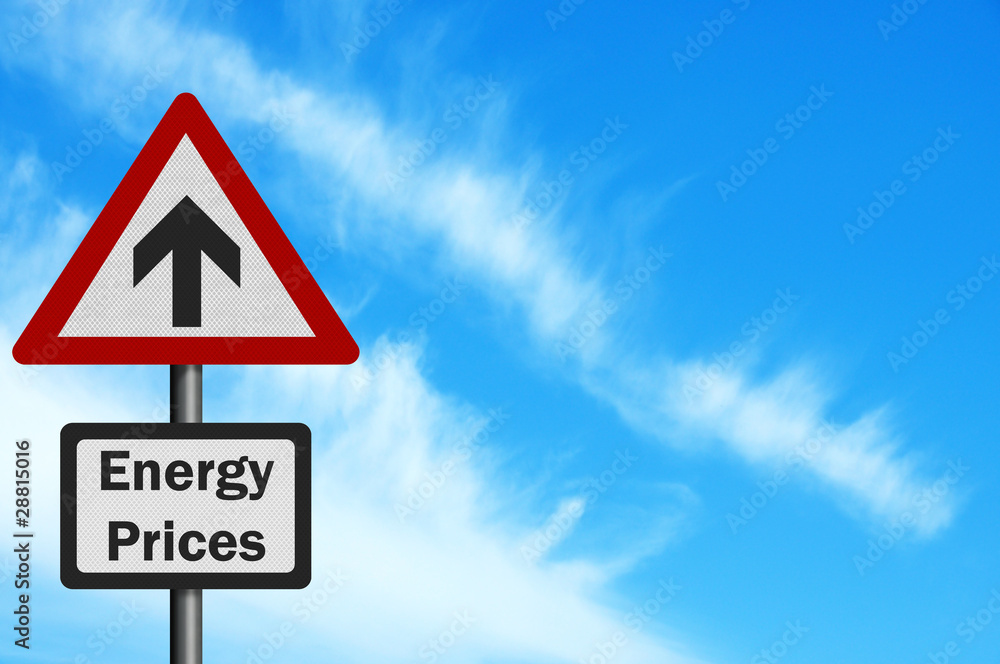 Photo realistic 'Energy Price Rise' sign Photo realistic 'Energy Price Rise' sign