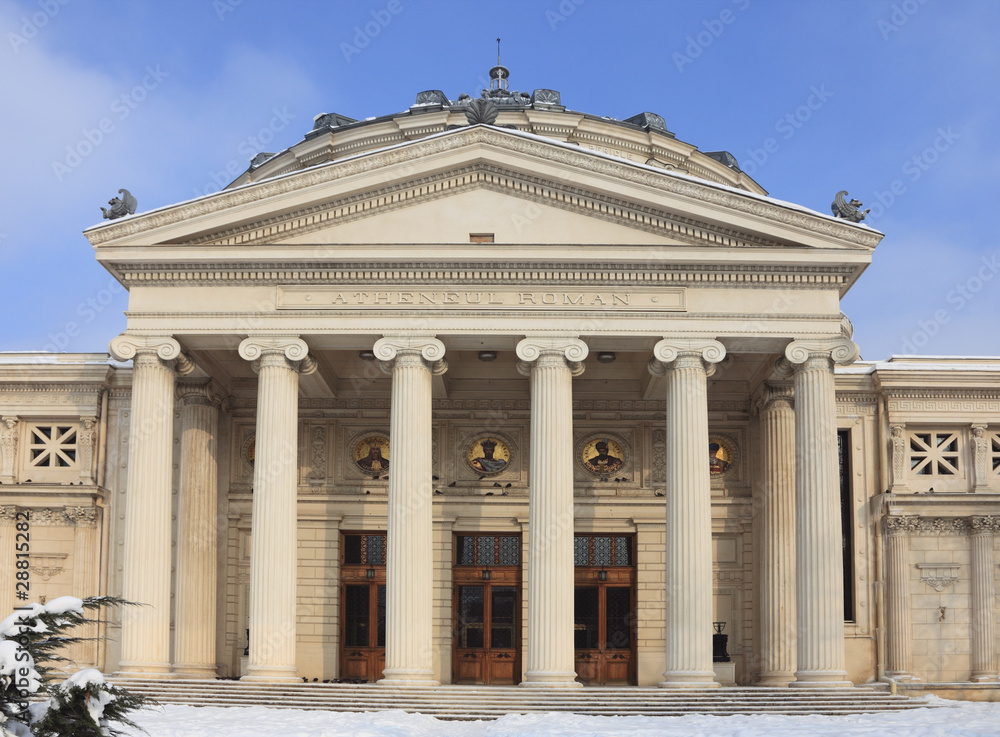 The Romanian Athenaeum in winter