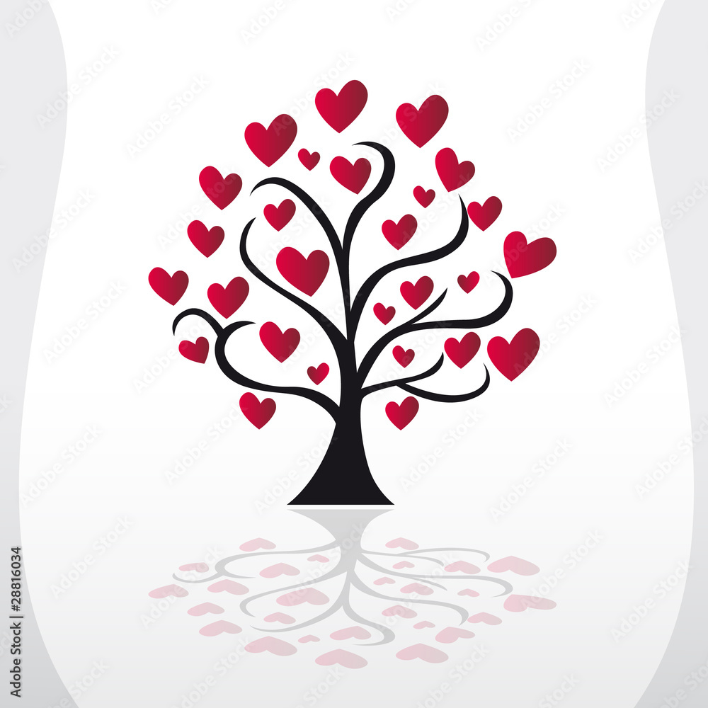 Vecteur Stock illustration arbre coeur