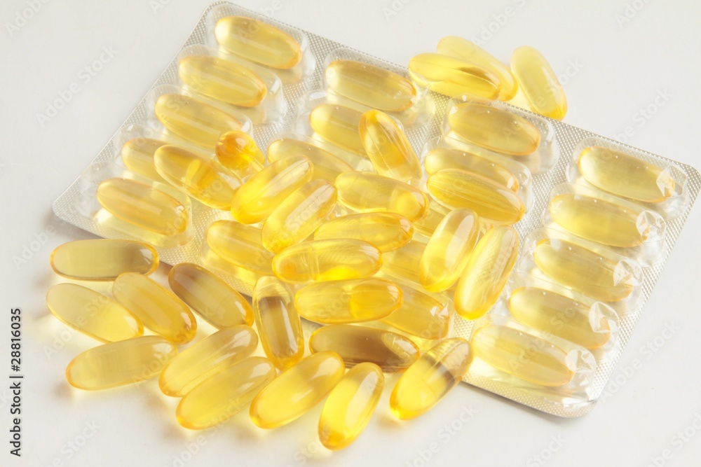 cod-liver oil in yellow capsules cod-liver oil in yellow capsules