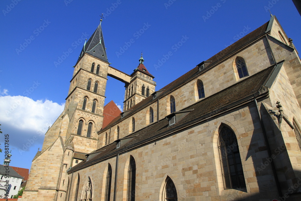 Fototapeta premium Stadtkirche in Esslingen, Baden-Württemberg - Deutschland