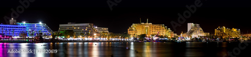 Night panoramic view on Eilat (Israel) photo