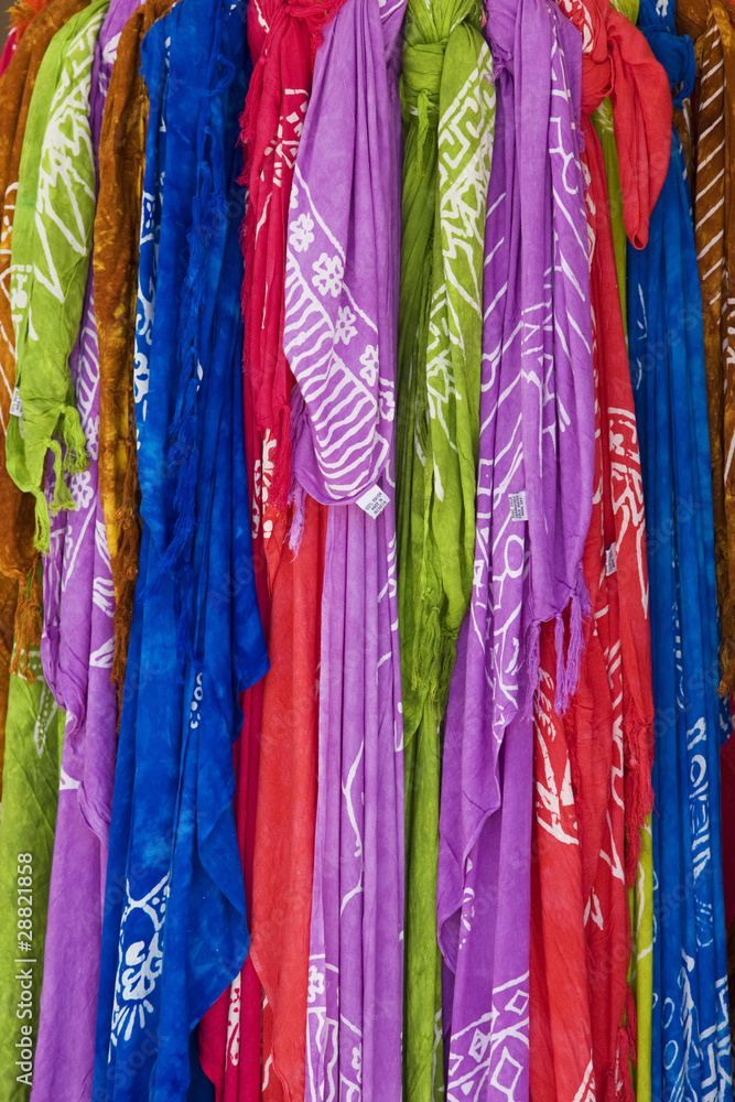 collection of colorful scarves