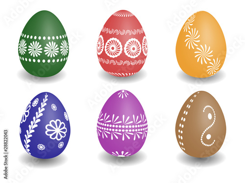 wax painted easter eggs vector