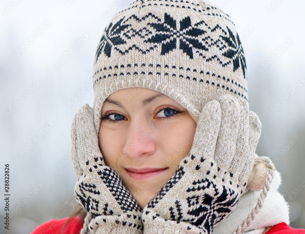 Young beautiful woman in winter hat Young beautiful woman in winter hat