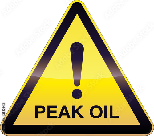 Yellow Peak Oil Warning Sign
