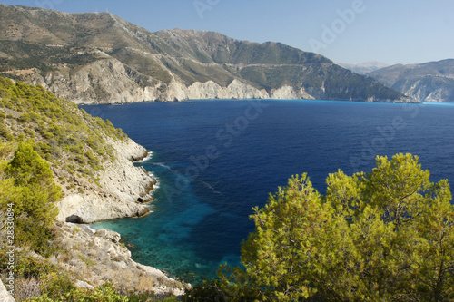 Coastal landscape in Kefalonia in Greece