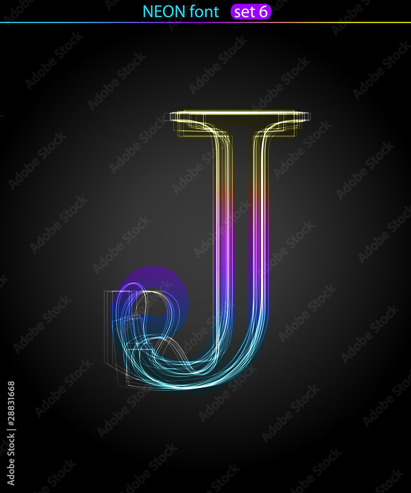 Neon letter J Stock Vector | Adobe Stock