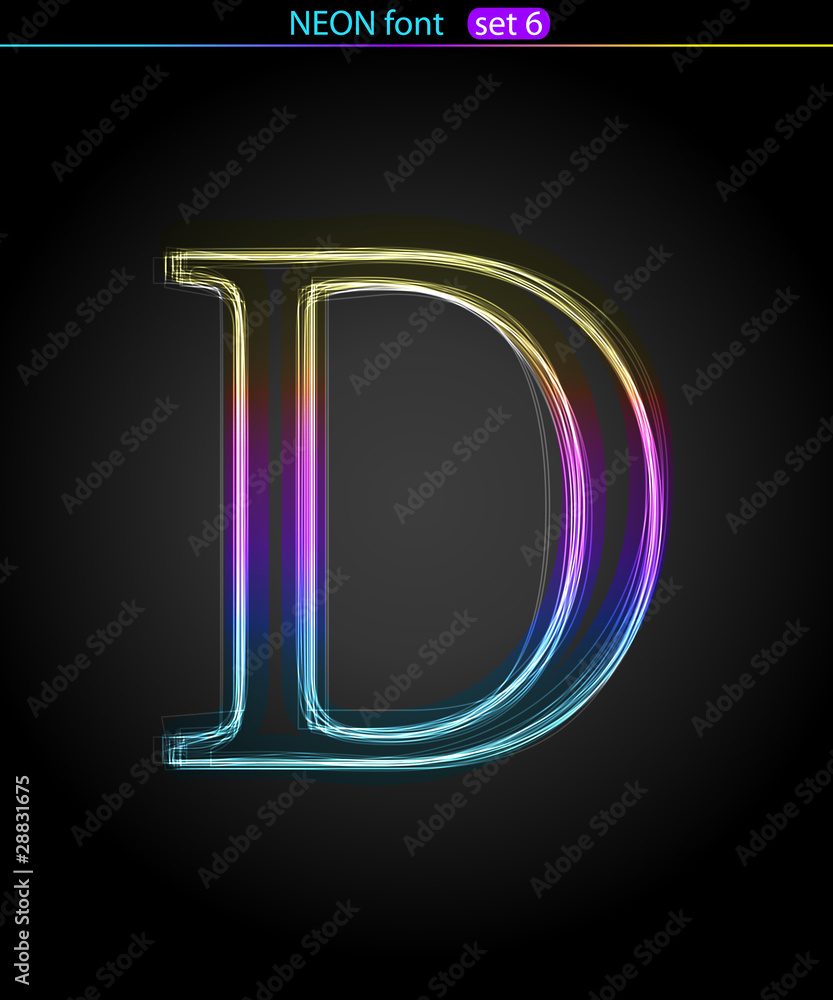 Neon letter D Neon letter D