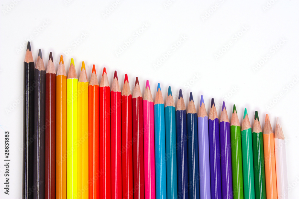 color pencils, isolated on the white background color pencils, isolated on the white background